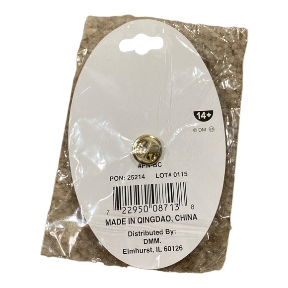 Breast Cancer Awareness Pink Tac Ribbon Pin Austrian Crystal 18kt Gold *New - Picture 2 of 2